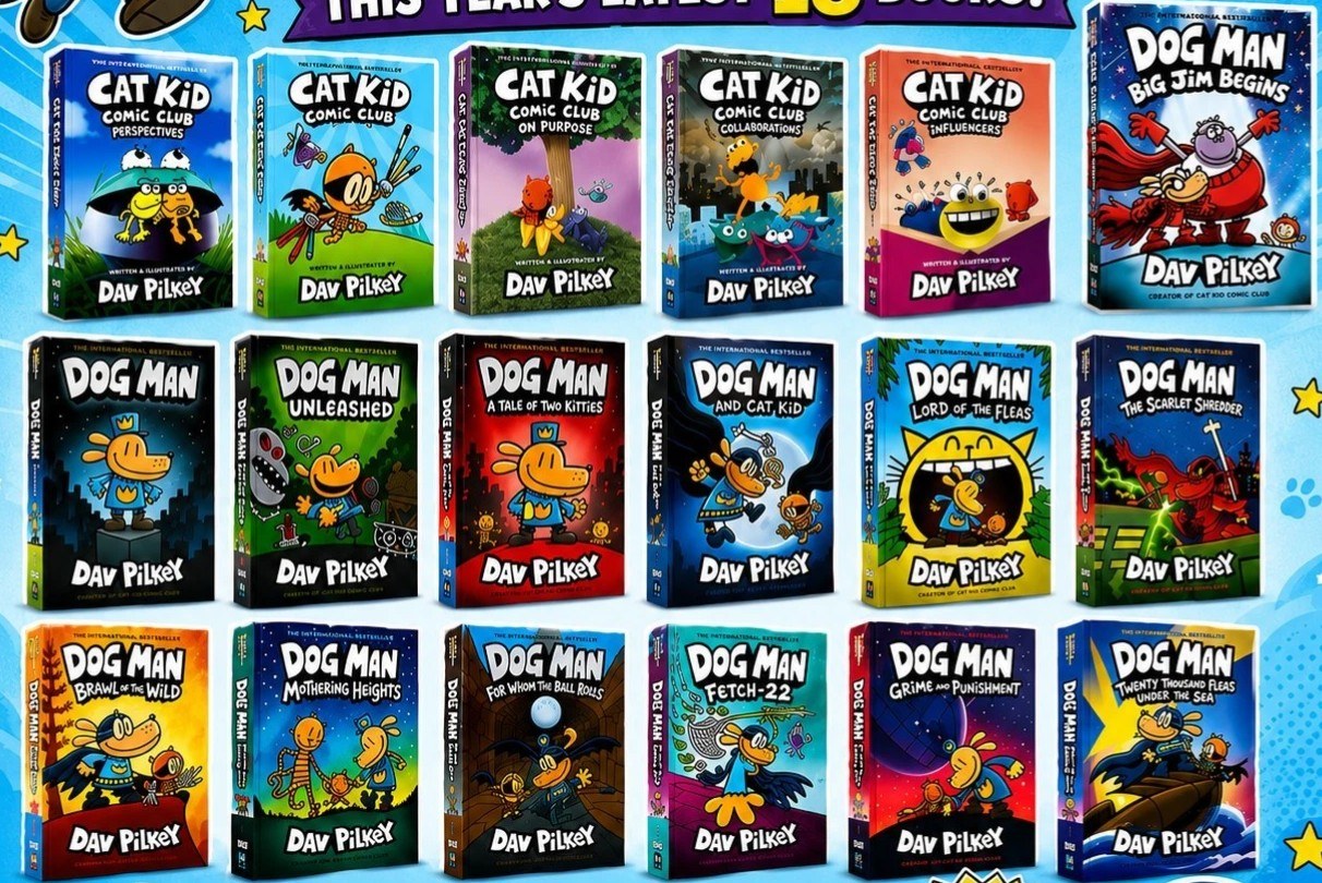 Dog Man & Cat Kid 18 Book Hard Cover Collection