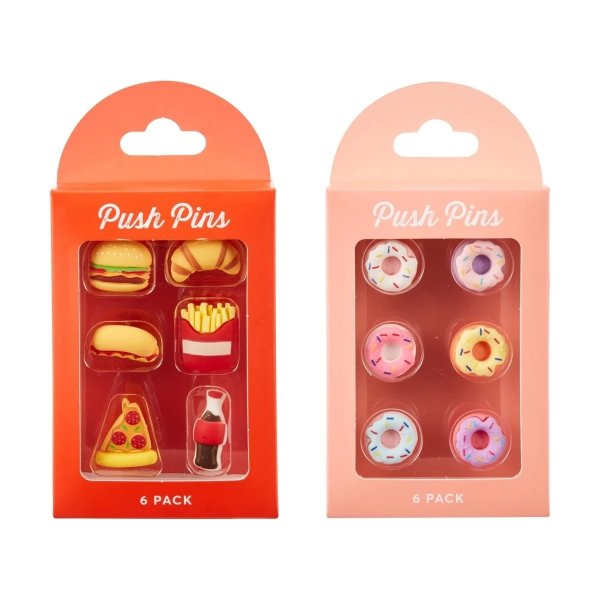 6 Pack Push Pins - Randomly Selected